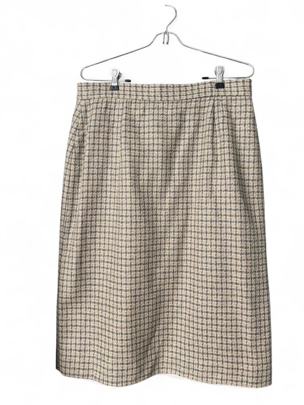 JH Collectibles Beige and Brown Checked Midi Skirt